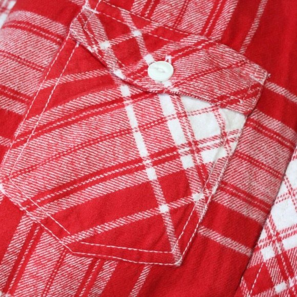 Men's Large AO - AMONGST OTHERS American Legacy Red Plaid Flannel Shirt Cotton - Picture 7 of 11